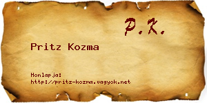 Pritz Kozma névjegykártya